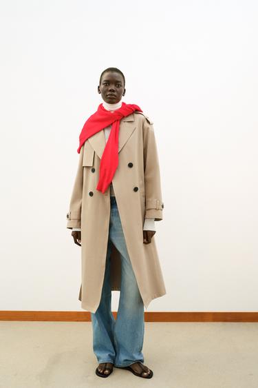 Zara Длинный тренч с поясом