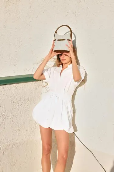 Маленькая холщовая сумка-мешок с пряжкой