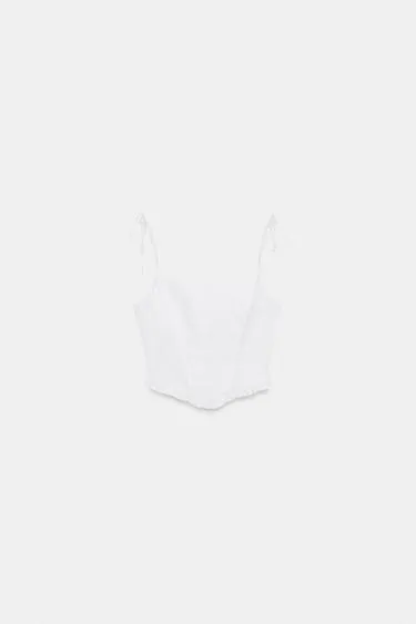 Кроп-топ-корсет из поплина