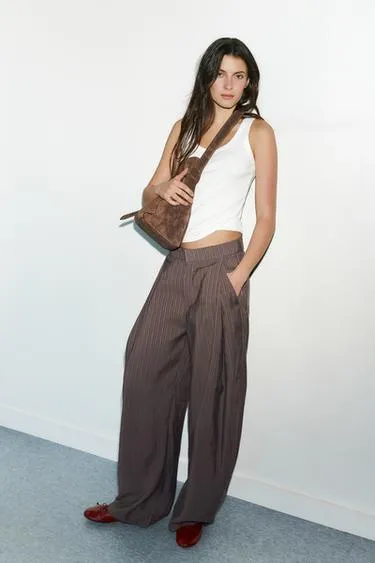 Струящиеся брюки со складками- Заказать в России