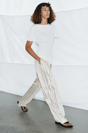 Брюки в полоску со складками — ZW COLLECTION