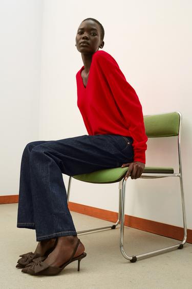 Zara Туфли на каблуке с декоративным бантом купить с доставкой.