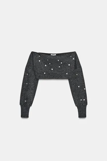 Укороченный топ из мягкой ткани с пуговицами- Заказать в России