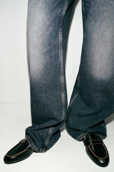 Zara Кожаные лоферы без задника