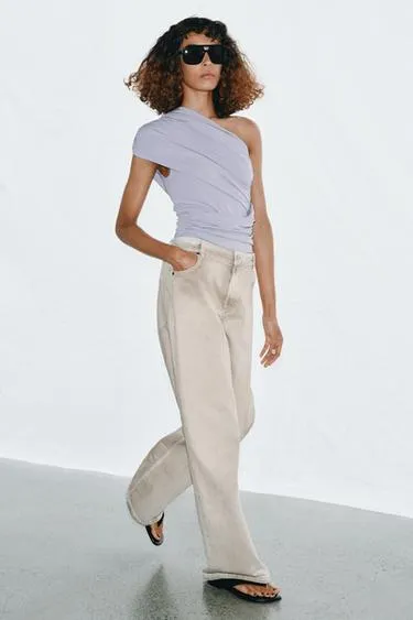 Боди асимметричного кроя со сборками- Заказать в России