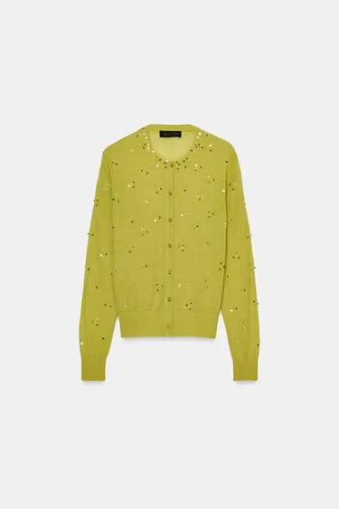 Кардиган в точку с пайетками- Заказать в России