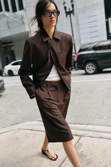 Zara Длинные бермуды с защипами