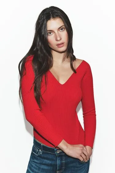 Облегающий топ в рубчик