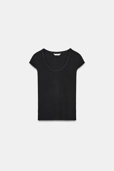 Футболка с широким вырезом- Заказать в России