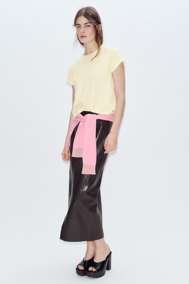 Zara Хлопковая футболка с короткими рукавами