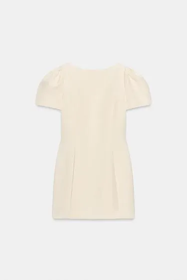 Короткое платье со складками и карманами- Заказать в России