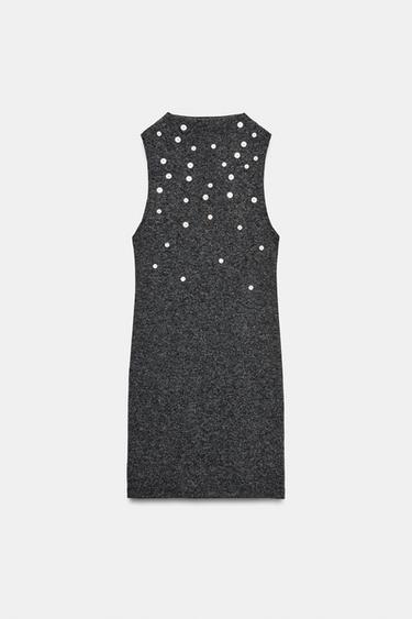 Zara Короткое мягкое платье с пуговицами