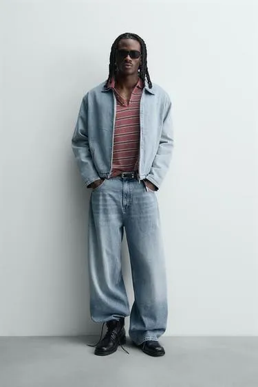 Джинсовая куртка с молнией- Заказать в России