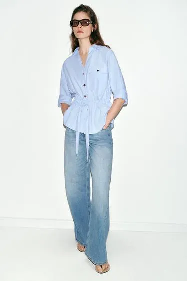 Рубашка-сафари из поплина