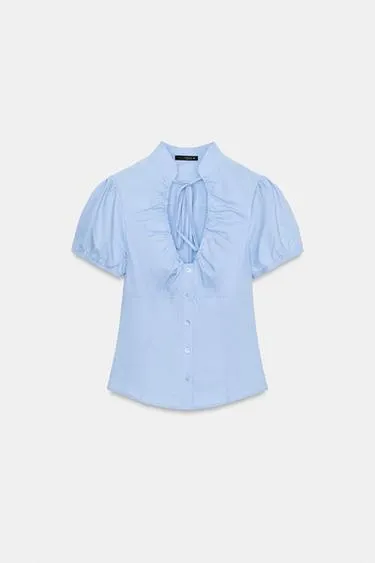 Топ из поплина с завязками- Заказать в России