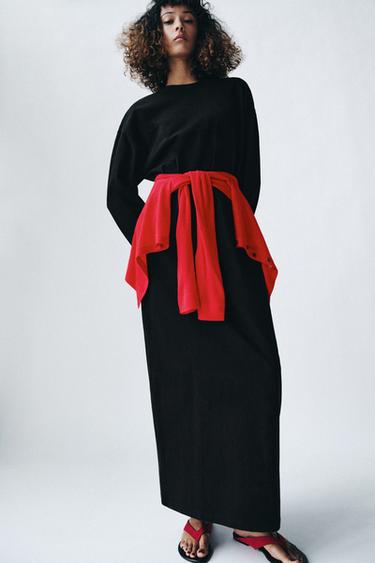 Zara Длинное хлопковое платье