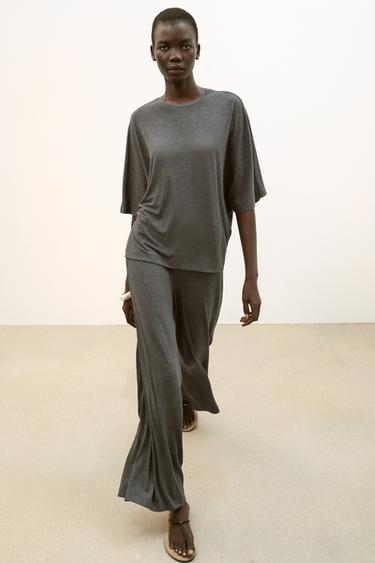 Zara Топ с рукавами «летучая мышь»