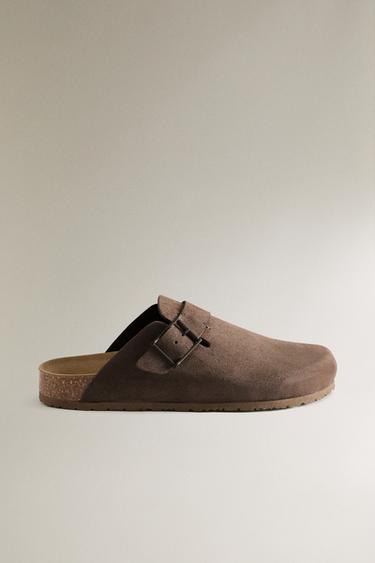 Zara Клоги из кожи с пряжкой и деталями стежки купить с доставкой.