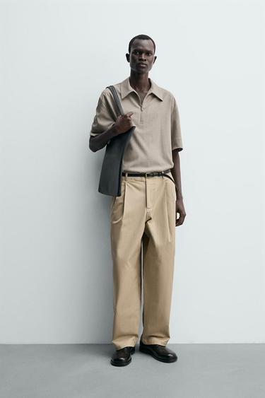 Zara Техническое поло с молнией