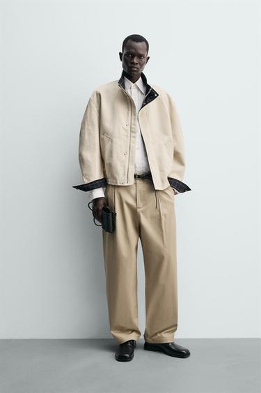 Zara Брюки WIDE FIT со складками купить с доставкой.