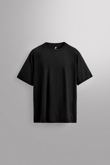 Zara Термофутболка из жаккардовой ткани в полоску с шерстью