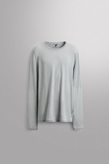 Zara Термофутболка из жаккарда в полоску с шерстью купить с доставкой.