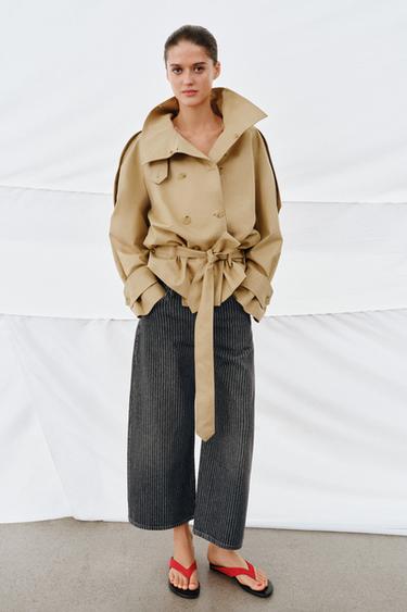 Zara Джинсы ZW COLLECTION кюлоты со средней посадкой в полоску купить с доставкой.