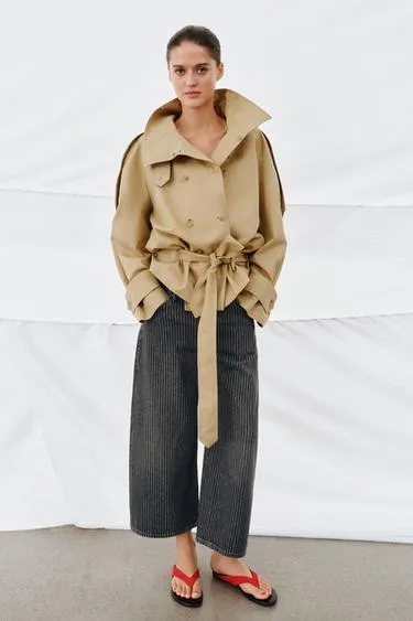 Джинсы ZW COLLECTION кюлоты со средней посадкой в полоску- Заказать в России