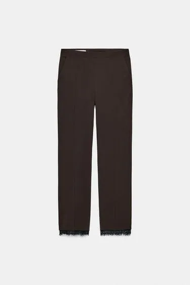 Брюки капри с кружевом- Заказать в России