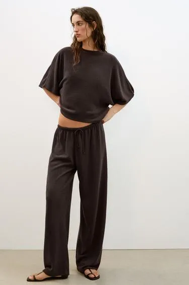 Топ в стиле рустик с короткими рукавами