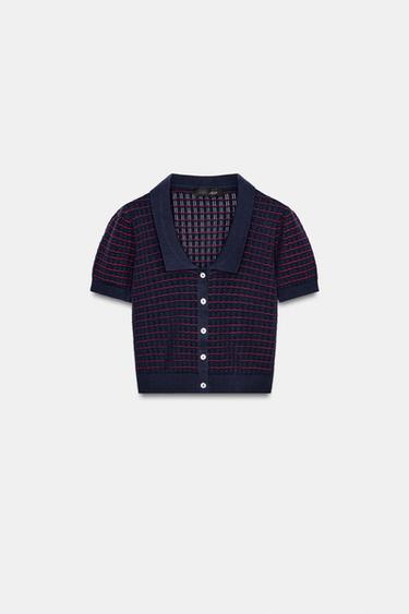 Zara Трикотажный топ с воротником бобо купить с доставкой.