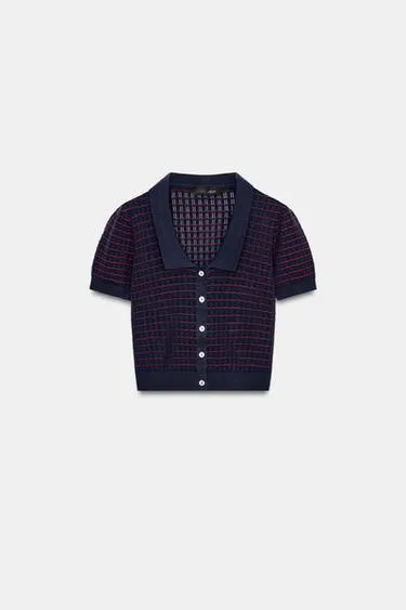 Трикотажный топ с воротником бобо- Заказать в России