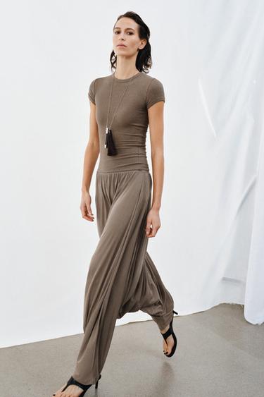 Zara Футболка в стиле рустик со льном