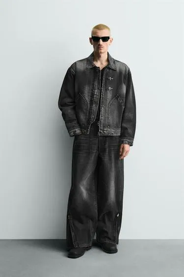 Джинсовая куртка BOXY FIT с навесными петлями- Заказать в России