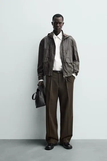 Куртка из льна и хлопка с вощеным покрытием