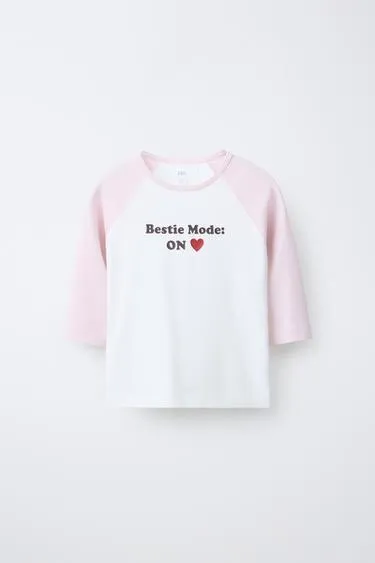 Футболка реглан с надписью из модала