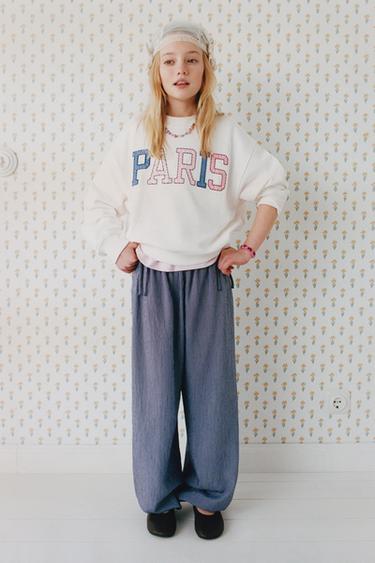 Брюки бомбачо в полоску с бантами- Заказать в России