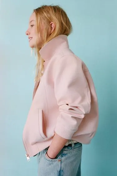 Бомбер из искусственной кожи