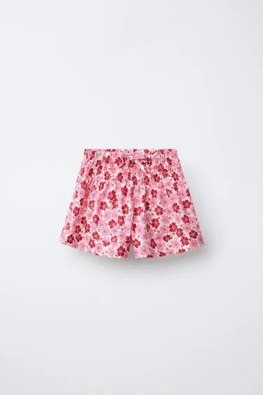 Бермуды из поплина с цветочным принтом- Заказать в России