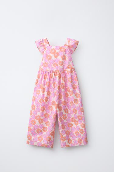 Zara Длинный комбинезон с цветочным принтом