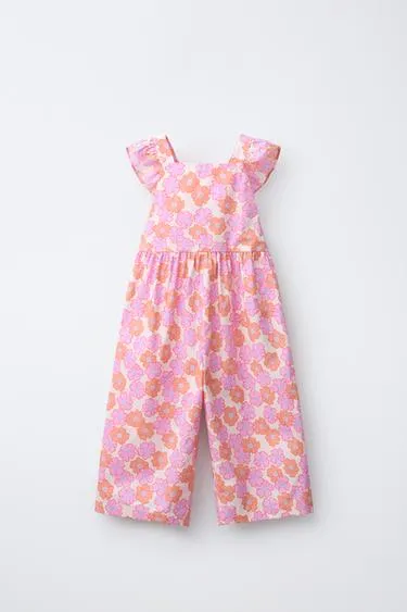 Длинный комбинезон с цветочным принтом