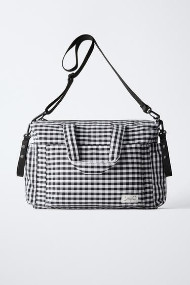 Zara Сумка для мам с клетчатым принтом