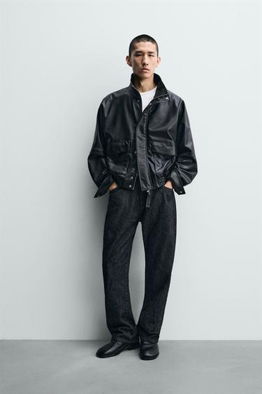 Zara Укороченная куртка из искусственной кожи