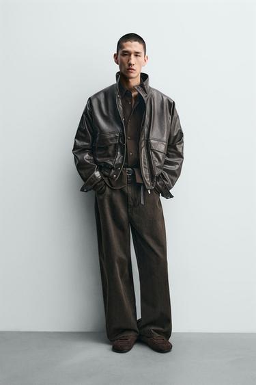 Zara Укороченная куртка из искусственной кожи