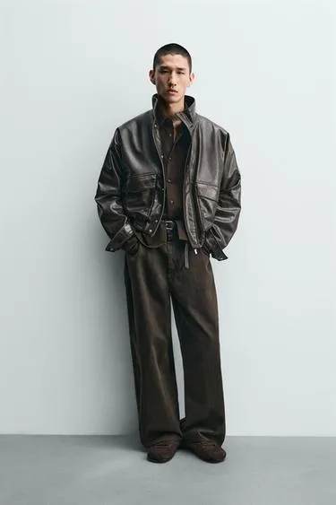 Укороченная куртка из искусственной кожи