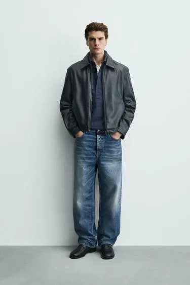 Куртка классического кроя из искусственной кожи- Заказать в России