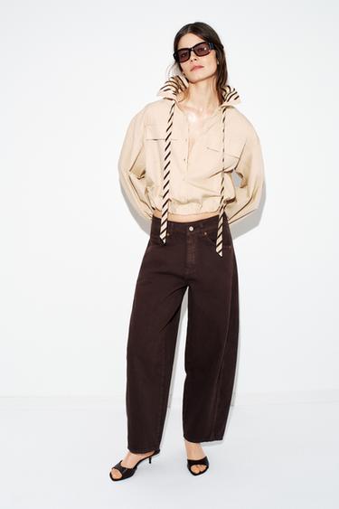 Zara Джинсы Z1975 BARREL со средней посадкой и длиной до щиколотки купить с доставкой.