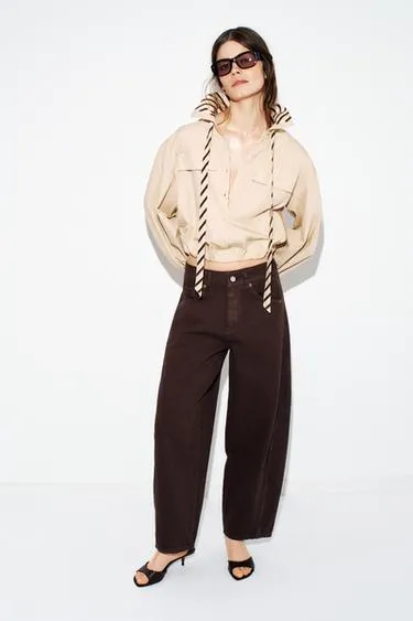 Джинсы Z1975 BARREL со средней посадкой и длиной до щиколотки- Заказать в России