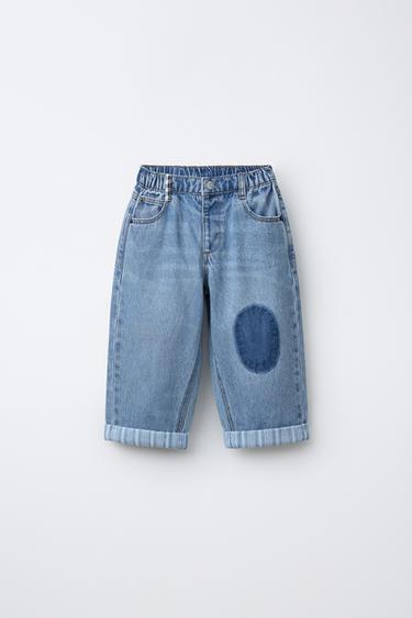 Zara Джинсы багги с наколенниками
