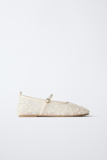Zara Балетки с бусинами купить с доставкой.